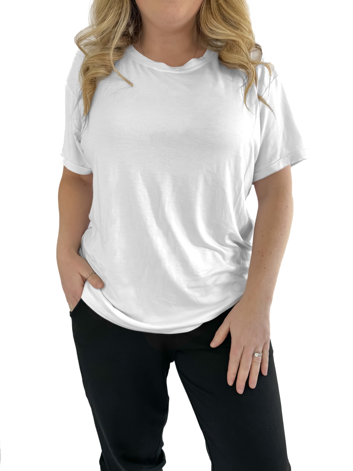 ADULT - BAMBOO BASIC TEE - WHITE