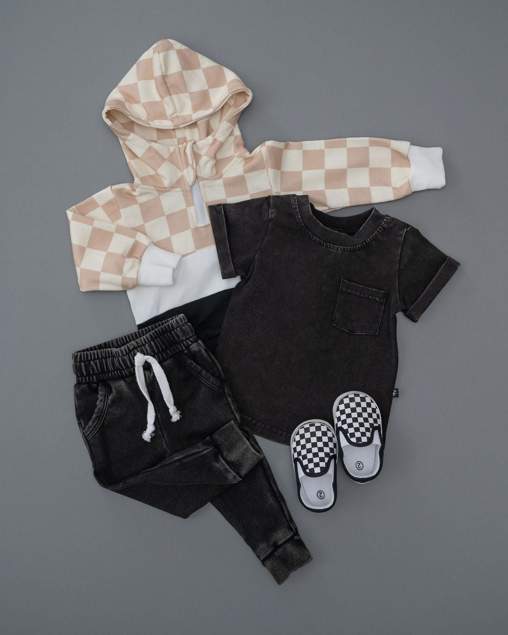 Checker Color Block Kids Hoodie