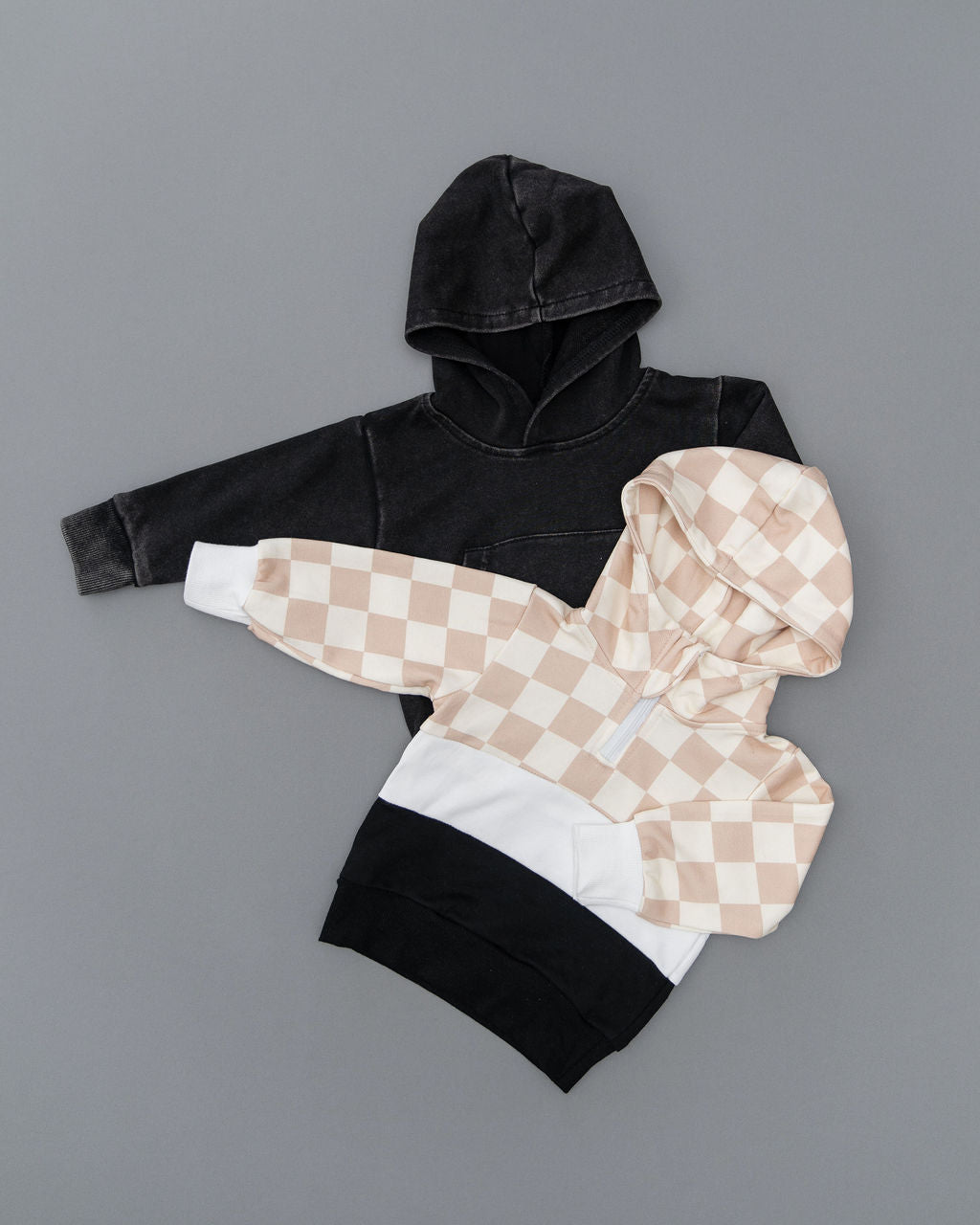 Checker Color Block Kids Hoodie