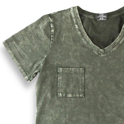 MAMA V-NECK- Moss Snow Wash