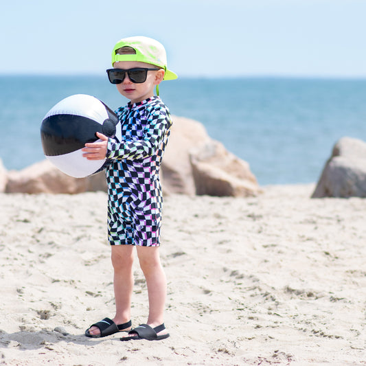 RASH GUARD- Neon Check