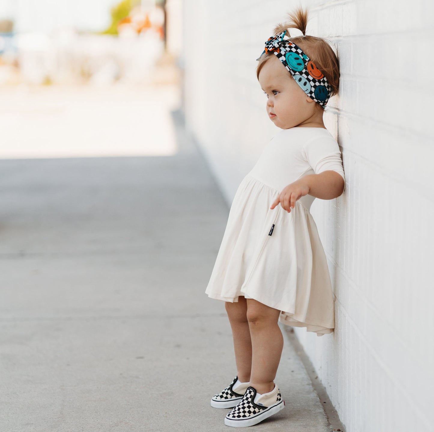 MID SLEEVE BAMBOO DRESS- Natural