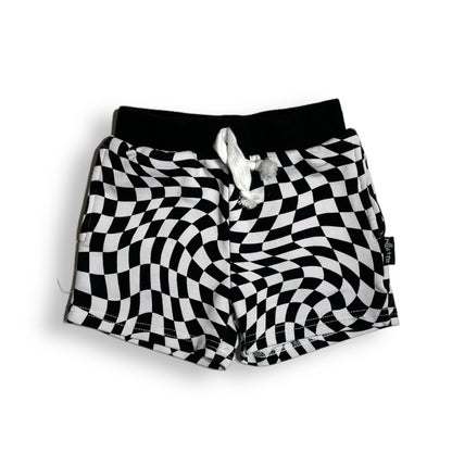 BAMBOO JOGGER SHORTS- Black Dizzy Check