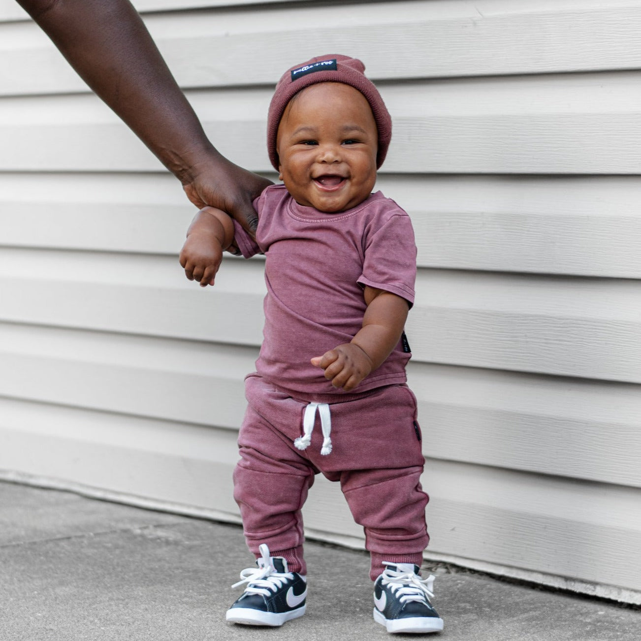 JOGGERS- Oxblood Snow Wash French Terry